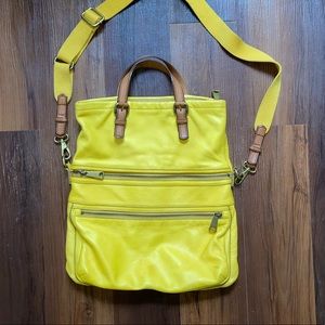 Fossil Yellow Shoulder Bag